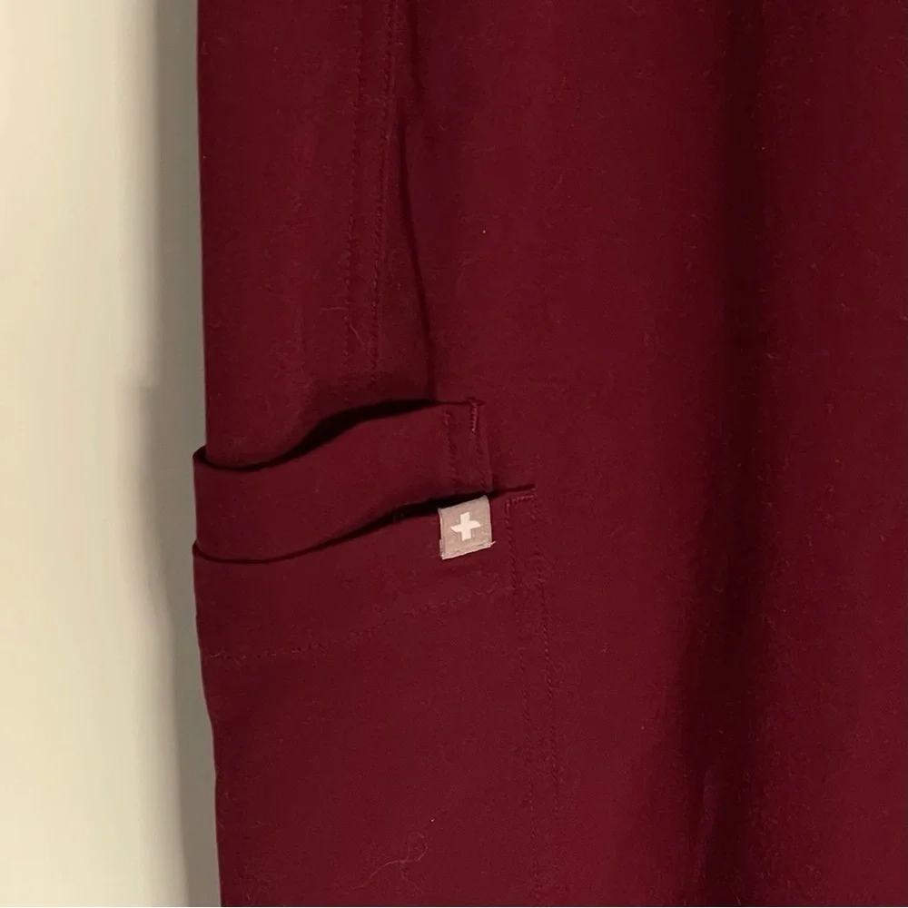 Figs Axim Burgundy Red Cargo Scrub Pants - 35665